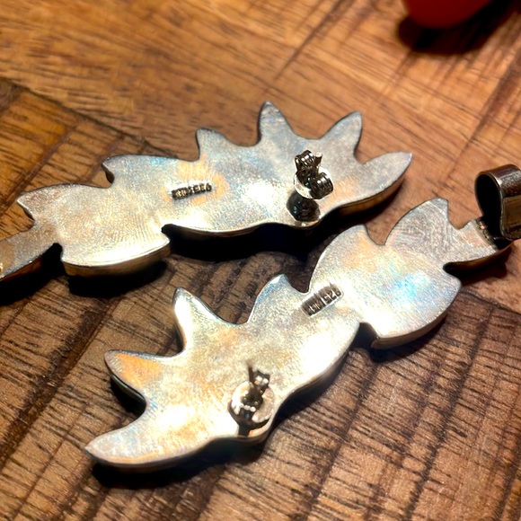 Turquoise and sterling silver climber earrings - Picture 6 of 6